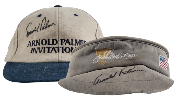 Arnold Palmer Signed Hat and Visor Lot of 2 (JSA)